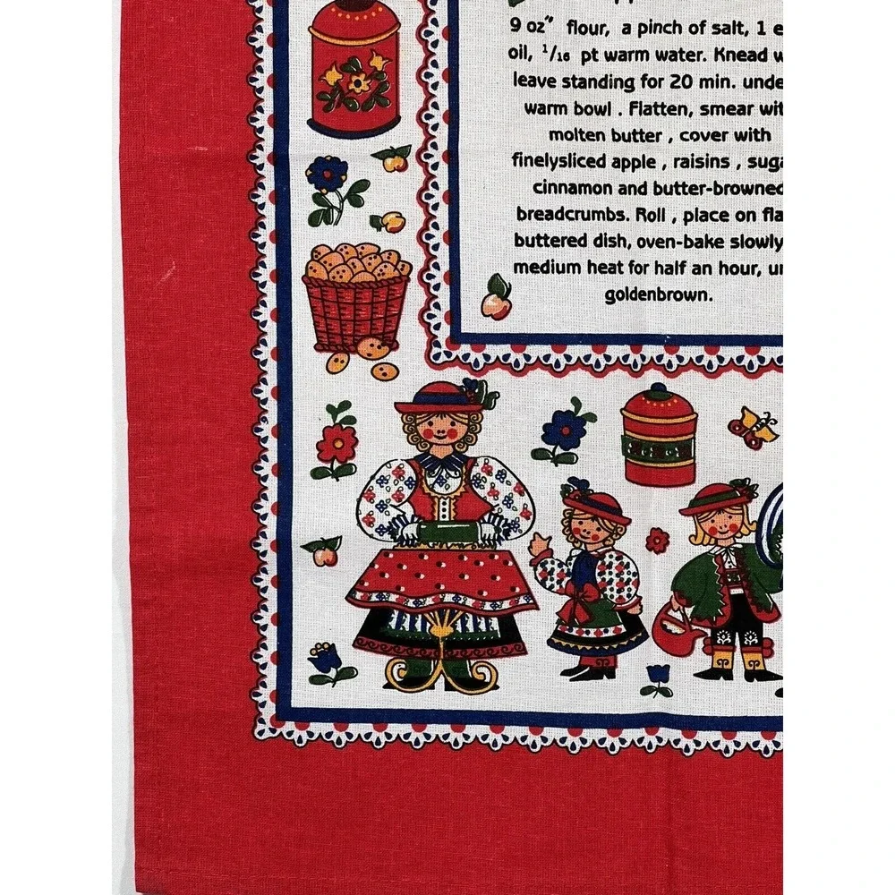 Applestrudel Linen Tea Towel Kitchen Dish Cloth Cottagecore Farmhouse Decor